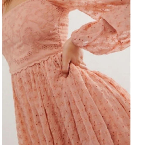 Nwot Free People Malina Mini Dress Extra Small Pink Peach